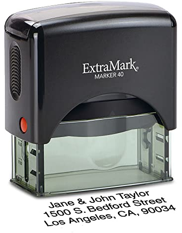 ExtraMark Return Address Stamp - Custom Self Inking Rubber Stamp - Personalized Stamp - Customizable Text with 15 Colors - Wedding Invitation & Housewarming Rubber Stamp