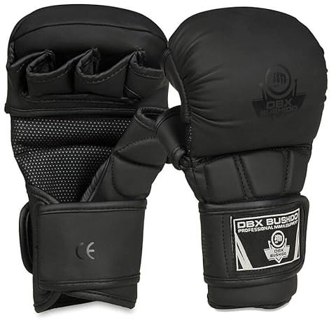 DBX Bushido MMA Handschuhe Herren Sparring “Black Master” - Gemütlich MMA Boxhandschuhe Männer Perfekt für Grappling - Box Handschuhe - Kickbox Handschuhe Besser Trainieren - Größe M