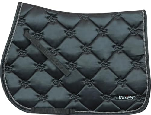 Horses, Sottosella Salto Edwina, Full Nero, Design 100% Italiano, Perfetto per Ogni Cavaliere. Ideale per Maneggi e Privati, per Diverse Specialità. Unisce Stile e Funzionalità per Ogni Occasione
