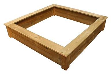 CLAMARO Beach Sandkasten Massivholz Fichte, 150 x 150 cm, 28 mm unbehandelt