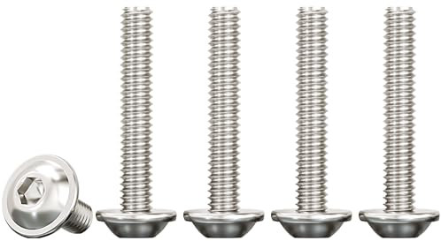 Drenky Viti A Testa Bombata Con Esagono Incassato E Flangia M4x30mm Bullone Meccanico Acciaio Inox A2 V2A Elevata Durezza Viti A Macchina Filettatura Completa Metrica, 50 Pezzi