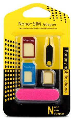 FirSea Juego de 2 adaptadores de tarjeta SIM, incluye adaptador Nano SIM, adaptador micro SIM, aguja, hoja de almacenamiento, kit convertidor estándar 4 en 1 con pin de expulsión de bandeja de acero