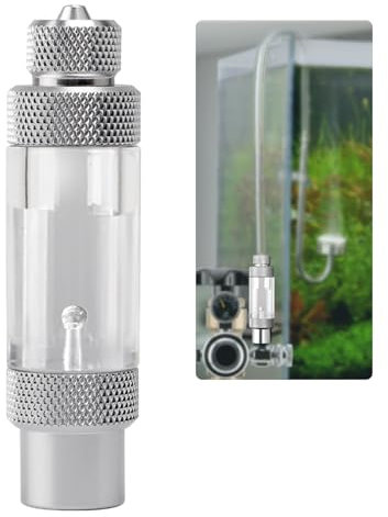 Clscea Aquarium CO2 Bubble Counter with Built-in Check Valve for CO2 Generator Regulator, Single Head