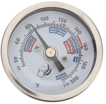 BIUDECO Termometro Vino in Acciaio con Bimetallico per Misurazioni Precise Temperatura Fermentazione Produzione Vino e