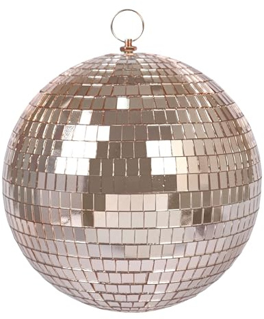 LTMG Boule à Facettes Disco Rose Gold 20cm avec crochet de suspension - Décoration Scintillante de Grande Taille pour Fêtes et Événements