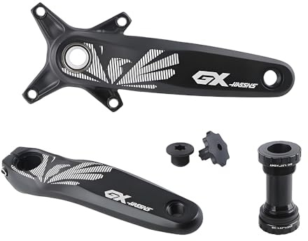 HillMiles MTB 104 BCD Mountainbike Kurbelsatz, 170/175 mm Fahrrad Kurbelsatz, optionale Kurbel/Kurbel Tretlager/Kurbel Tretlager Rundzahn-Kettenblatt (Kurbel und Tretlager, 175mm Kurbel)