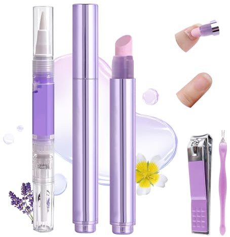 Ceramic Cuticle Oil Pusher Pen: 3-in-1 Nail Cuticle Remover Oil Pen With Tools - Nail Care Oil Cuticle Pusher with Ceramic Tip for Hangnails & Dry & Damaged Nail