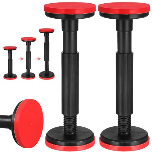 Gadpiparty Lot de 2 tiges de support télescopiques réglables et robustes pour meubles sous évier avec verrouillage de hauteur pour stabilisation d'armoire et étagère