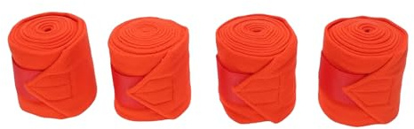 Fockety Fasce per Gambe di Cavallo, 4 Pezzi Bende per Gambe di Cavallo Fasce per di per in Morbido Pile Confortevole Bende in Pile per per di (Rosso)