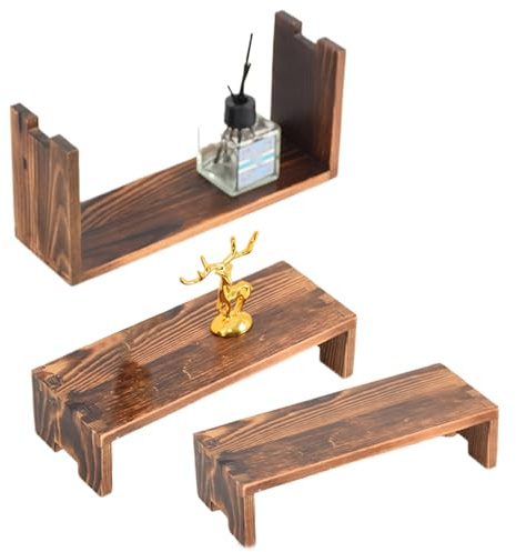 Expositor para tartas - Expositores para elevadores de madera | Soporte para tartas de madera para postre | Porta Çake isplay rectangular apilable para colecciones de joyas, perfumes, alimentos de