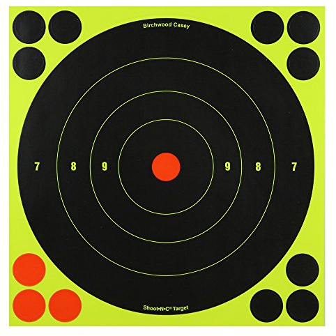 Birchwood Casey Shoot-N-C 8 Bull's-Eye Reactive Targets - Highly Visible Instant Feedback Self-Adhesive - 30 Targets, 360 Pasters