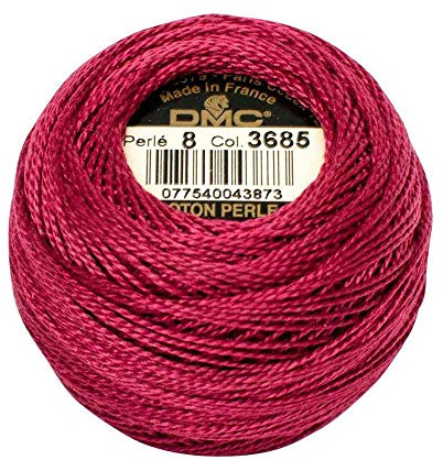DMC 116 8-3685 Pearl Cotton Thread Balls, Very Dark Mauve, Size 8