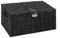 Arpan Medium Resin Woven Storage Basket Box With Lid & Lock - Black