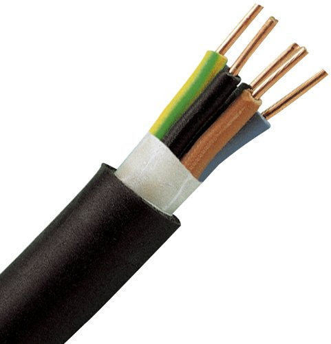Kopp 157410042 Erdleitung NYY-J, 5 x 1.5 mm², 10 M, Schwarz