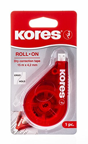 Kores Roll On Correction Tape Roller, röd, 15 m x 4,2 mm, Blisterförpackning med 1