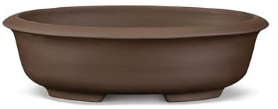 Certrè - Vaso Bonsai Ovale in Gres, Modello Treviso, Made in Italy, Colore Marrone (Gres)| 16x12,5x6 cm