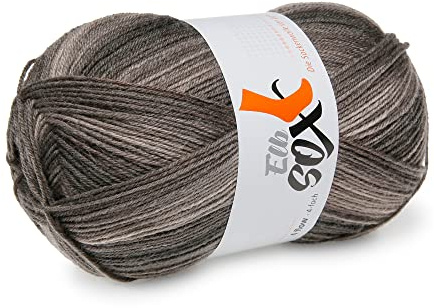 ElbSox - 4 flow - color - 002 - Brun Dégradé - Laine de chaussette quadruple avec dégradé de couleurs