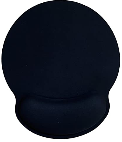 Jahosin Mouse Pad with Wrist Support, Ergonomic Memory Foam Wrist Rest Non-sliding Rubber Base for Computer and Office 25x23 WristBlack1