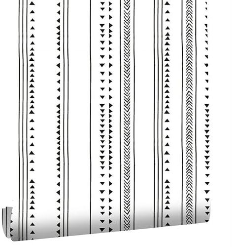 LZH-LP Papel tapiz autoadhesivo para pared, 45x300CM rollo de vinilo despegable y pegable, moderno, triangular