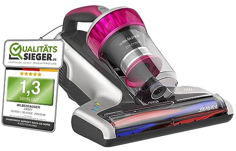 Milbensauger Neuste Version 2025 Jimmy WB73 UV, 600 W, mit UV- und Ultraschall-Sterilisation intelligenter Schmutzsensor, Dual-Cyclonic Filtersystem und Qualitätszertifikat