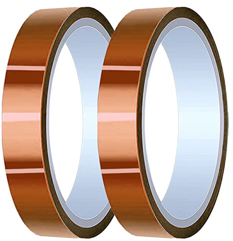 DAOKAI 2 Rotoli 20mm x 28m(90ft) Nastro Ad Alta Temperatura in Poliimmide Resistente Al Calore Per Mascheratura/Saldatura - Nastro Termico Kapton