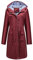 YUNCLOS Femme Manteau Imperméable Elégant Coupe-Vent à Capuche Long Veste de Pluie Slim Fit Couleur Unie,Rouge,L