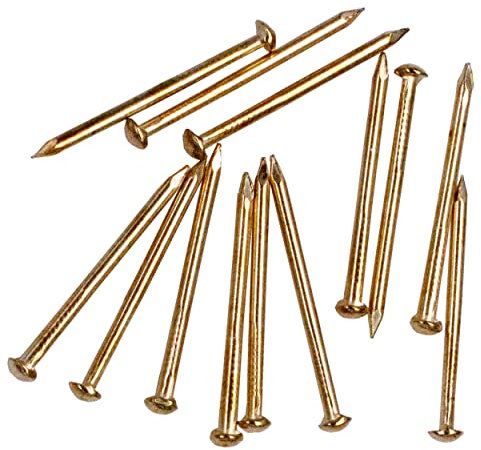 OMOTOOL Clavos de cabeza redonda (300 unidades), latón latón (25 mm)