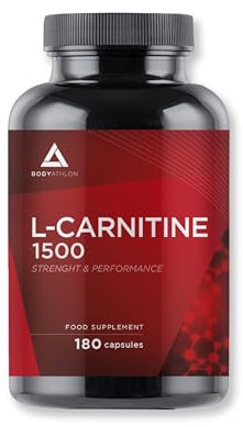 L-Carnitina Vegan 1500mg- 180 capsule- Integratore L-Carnitina Tartrato Pura- Senza glutine- Tonificazione, Energia, Resistenza e Recupero Muscolare –Miglioramento il rendimento sportivo- Bodyathlon