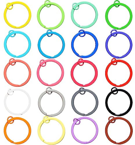20 Stücke Schlüsselringe Flache Schlüsselring Eisen Schlüsselanhänger Ringe Biegeringe Keyring Schlüsselanhänger Ring für Schlüssel,Halsketten,Armbänder,Ohrringe,Ornamente und DIY-Kunst