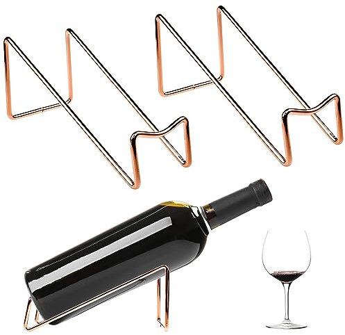 Porte vin indépendant de 2 pièces, porte - bouteille élégant, petit porte - vin en métal, porte - vin empilable pour home bar accessoires salle de cuisine décoration, idéal pour les amateurs de vin ﻿
