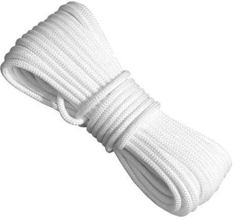 Parasol Cord Rope 4m*9mm Thick Nylon Rope Strong Traction Tying Rope Heavy Duty Hanging Cord Swing Bundling String Replacement for Outdoor Sports Climbing Camping Beach Banana Umbrella Garden, White
