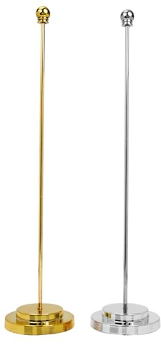 Angoily Soporte De Bandera Pequeña De Metal Con Base Estable Para Escritorio 2 Piezas Compactas Para Decoración De Oficina Reuniones Y Eventos