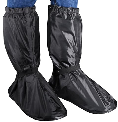 Swpeet Couvre-chaussures imperméables réutilisables pour sports de plein air et randonnée Noir