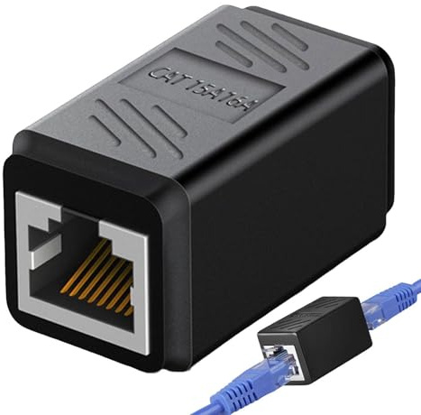 Generico Extensor de cable Ethernet - Adaptador hembra a hembra RJ45 en línea | Conector de extensión