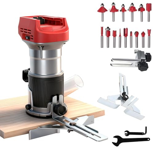 Défonceuse à bois sans fil pour batterie Milwaukee 18 V, défonceuse manuelle de 800 W pour le travail du bois, 6 vitesses 10 000 à 30 000 tr/min