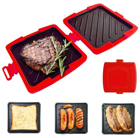 Sandwichmaskin - värmebeständig silikon köksredskap, mikrovågsgaller | smörgåsmaskin 16 x 16,5 x 3 cm blå röd orange färger för frukost Maiso snacks