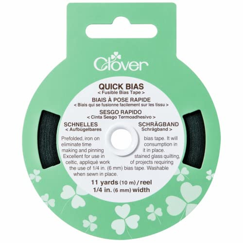 Clover Quick Bias Fusible Bias Tape .25 X11yd-Black