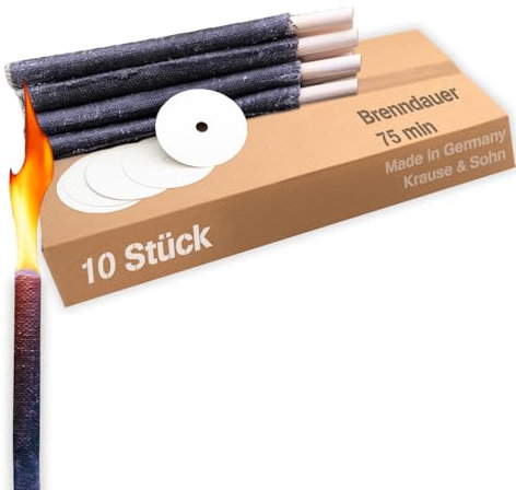 Torce in cera, fiaccole con durata di 75 minFiaccole in cera per fuochi d’artificio, camminata, falò.