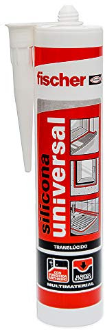 fischer - Silicona Acética Transparente 280ml | Sellador Universal para Vidrio, Aluminio y Cerámica | Antimoho | Resistente al Agua y Productos de Limpieza | Uso Interior y Exterior