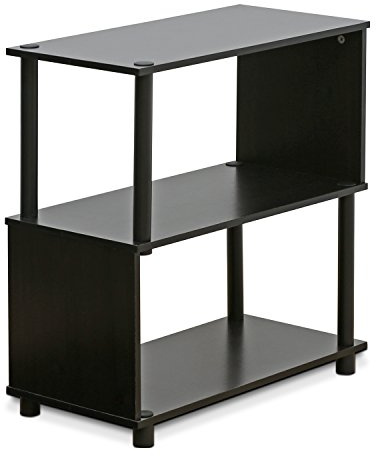 Furinno FLEXI Geometric Storage Shelf, 3-Tier Book Shelf, Toolless Open Shelves, for Organization and Storage, Living Room, Garage, Home Office, Espresso