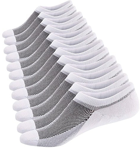 Ueither Calzini Fantasmini Uomo Sneaker Calze Taglio Basso Corti，Calze Invisibili in Cotone (6 Paia Bianca,38-44)