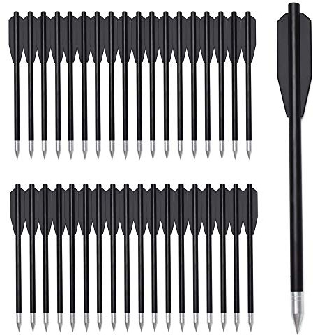Bow and arrow college Crossbow Bolts Miniature Crossbows Arrows Black Plastic Body with Sharp Metal Point Tip(Pack of 36)
