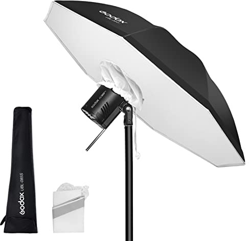 Godox UBL-85S 85 cm 33 Nero Argento Riflettente Ombrello Studio Illuminazione Morbida Luce Ombrello con Grande Copertura Diffusore per Foto Studio Video Riprese