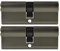 Löwen Sicherheit Lot de 2 cylindres de serrure à double cylindre 40/40 avec 10 clés réversibles A : 40 B : 40 Lot de 2 (80 mm 40/40, cylindre profilé à fermeture simultanée), (Zylinderschloss)