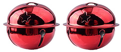 Wambere 20 Stück 4cm Glöckchen zum Basteln,Glöckchen,Weihnachtsglöckchen,Rostschutz Glöckchen, Metallglöckchen Optimal für Handwerk, Schmuck, Festival Dekoration,Haustier Glocken,Rot