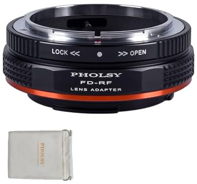 PHOLSY Manuale Adattatore per Lente: Compatibile con Obiettivi Canon FD FL e Corpo Fotocamera Canon RF (EOS R-Type), FD su RF