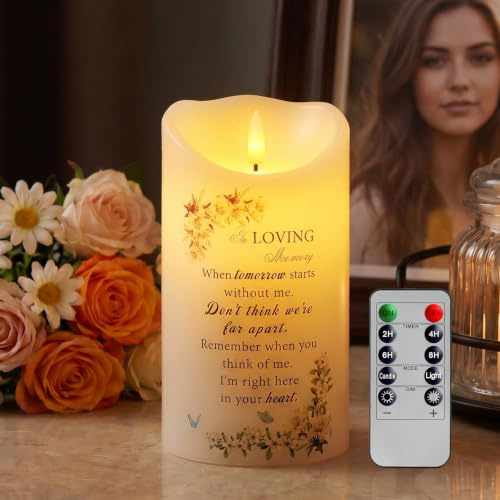 Homemory Flameless Memorial Candle, Sympathy Gifts,When Tomorrow Starts Without Me