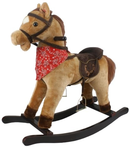 Cavallo a Dondolo Marrone Chiaro, Peluche Cavalcabile