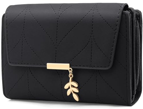 GOUNNU Geldbörse Damen PU Leder Damen Portemonnaie RFID Schutz Frauen Geldbeutel Viele Fächer Damen Brieftasche Im Kurzformat mit 14 Kartenfäche und Münzfach Geldtasche Frauen