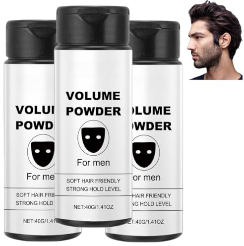 Volumenpuder für Männer, flauschiges Styling-Puder, leicht aufzutragen und zu transportieren, natürliche Inhaltsstoffe, für alle Haartypen geeignet